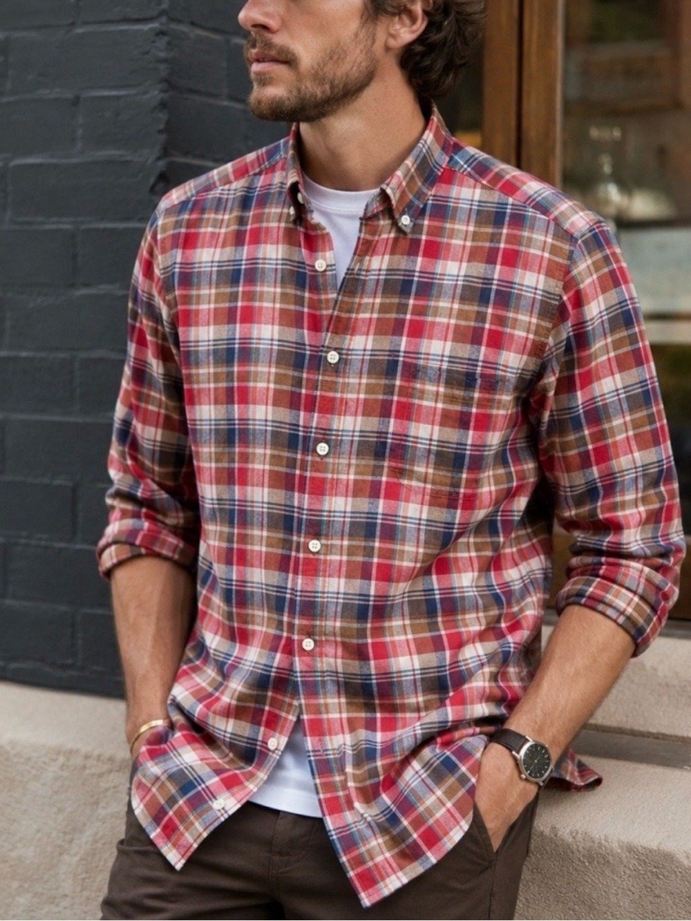 Kiel James Patrick, Made in USA, Plaid Button-Down